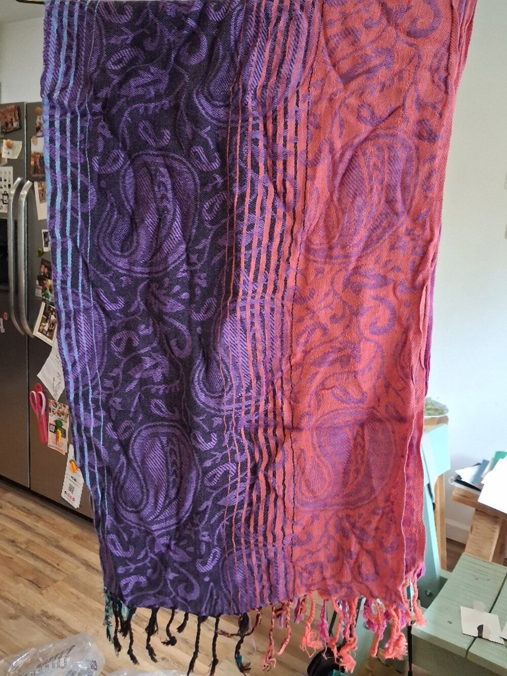gradient paisley scarf from India